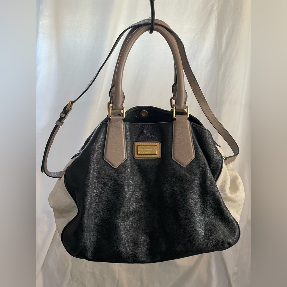 Sale ! Marc by Marc Jacobs Large Tote cream gray black Satchel real cow leather